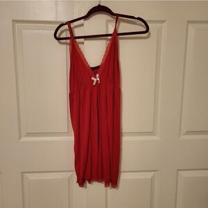 Avid Love red spaghetti strap baby doll with lace detail